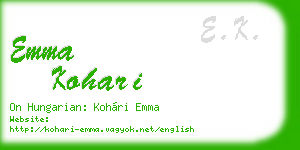 emma kohari business card
